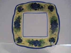 Solimene Vietri Square Salad Plate 7-3/4" Grapes Made in Italy - Picture 1 of 3