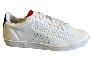 Le Coq Sportif Juego de Cancha Tenis de Cuero Blanco Para Hombre 42 Zapatos 9 Entrenadores Parte Superior Baja - Imagen 1 de 14