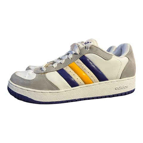 LOS ANGELES LAKERS Basketball ADIDAS Low Top 67435 Shoes 2007 Size 8.5 White Cover