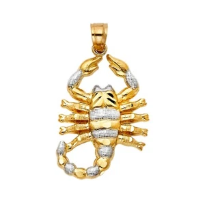 14K Two Tone Gold Scorpion Pendant - Picture 1 of 4