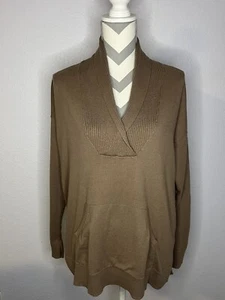 Isaac Mizrahi Women’s Tan Cowl Pullover Sweater Sz L EUC - Bild 1 von 5