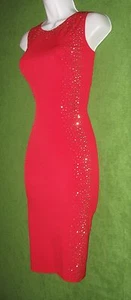 Calvin Klein rot Schmuck Perlen Stretch Etui Social Cocktail Urlaub Kleid 4 $ 134 - Bild 1 von 9