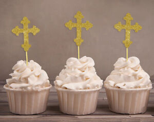 Darling Souvenir Christening Baptism Cupcake Toppers Dessert Decorations-PT9