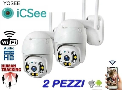 2X TELECAMERA TELECAMERE ESTERNA ICSEE CAM PTZ WIFI CAMERA NEW WIRELESS ESTERNO - Immagine 1 di 4