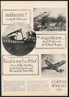 1945 Flying Tigers plane God is my Co-Pilot movie photo Curtiss Wright print ad