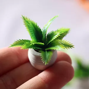 4 Stück Maßstab 1:12 Puppenhaus Miniatur Topfpflanzen Blumentopf Garten Zubehör - Bild 1 von 6