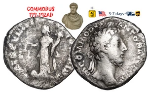 Ancient Roman Empire Coin Silver Denarius COMMODUS 177 - 192 AD Authentic #31808 - Picture 1 of 3