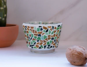 Portavelas de mosaico de vidrieras, hecho a mano, apreciación de mamá, decoración de mosaico - Imagen 1 de 15