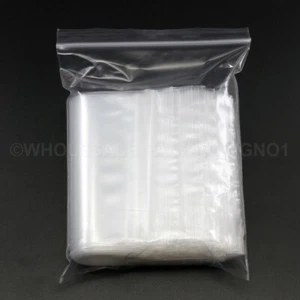 GRIP SEAL BAGS ZIP LOCK PLAIN CLEAR RESEALABLE POLY BAGS FOOD SAFE REUSABLE - Picture 1 of 6