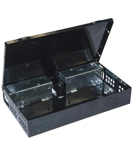 (TWO) JT Eaton Repeater Low Profile Multi Catch Mouse Trap Solid Steel Lid Black - Picture 1 of 2