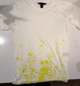 Marc by MARC JACOBS white t-shirt with neon yellow logo size M - Picture 1 of 5