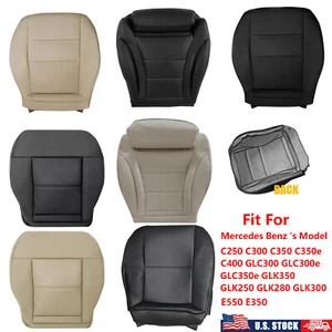 Fit Mercedes Benz 2008-2021 Black/Tan Front Driver Bottom Leather Seat Cover New - Picture 1 of 14