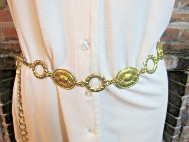 Gold Color Chain Belts for Women for sale