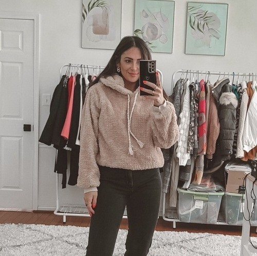 VETEMENTS Felpa con cappuccio sherpa oversize Anthropologie Saturday Sunday taglia S