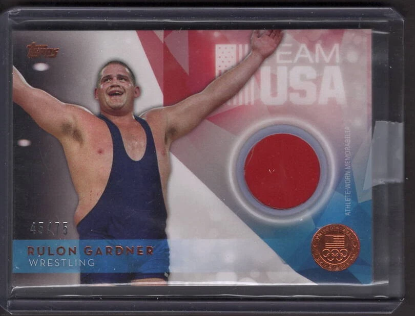 2016 Topps U.S. Olympic Team Rulon Gardner WRESTLING GAME USED /75 GOLD CHAMPION - Image 1 of 3
