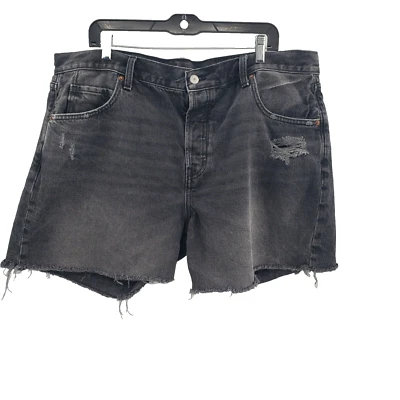 Pantalones Cortos Old Navy 18 Negros Cortados Para Mujer Más Bolsillos Tiro Medio Envejecidos Foto 1 de 4