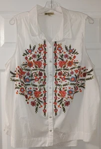 Democracy Women's White Sleeveless Blouse Size 2X - Picture 1 of 4