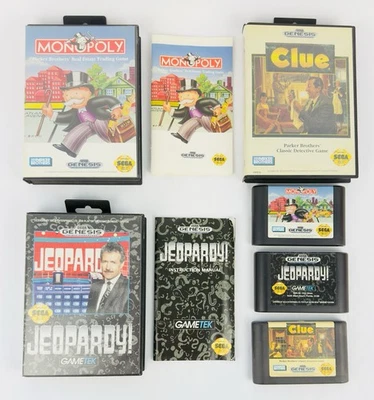 Sega Genesis 3 Game Bundle Jeopardy Monopoly And Clue With Hang Tabs - Image 1 of 4