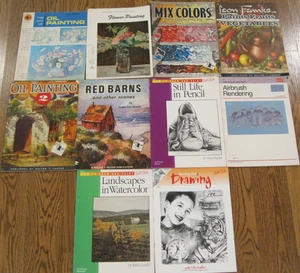 LOT OF 10 VINTAGE ART AND PAINTING INSTRUCTION BOOKS WALTER T. FOSTER  & MORE!! - Picture 1 of 8