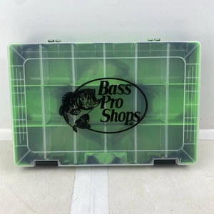 Bass Pro Shops Scatola Porta Attrezzi Verde Chiaro Organizzatore 18 Slot Pesca Gioielli Mattoni - Foto 1 di 8
