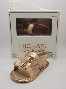 Michael Kors Toddler Girls Sandals Baby Sugar 3 (6-9 mos) NEW IN BOX - Picture 1 of 15