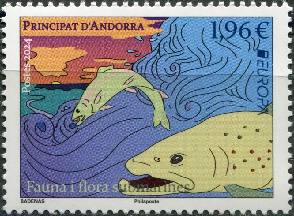 Andorra [Fr.] 2024. Underwater Flora and Fauna (MNH OG **) Stamp - Image 1 of 1