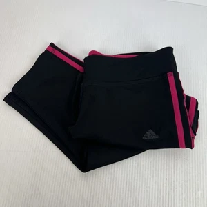 Adidas Essentials Clima 3 Stripe Pants Womens M Black/Pink W39 L53 - Picture 1 of 6