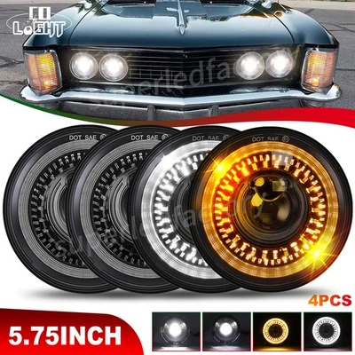 Faros LED halo DRL de arranque para Buick Riviera 1963-74 4 piezas 5 3/4" 5,75 pulgadas Foto 1 de 4