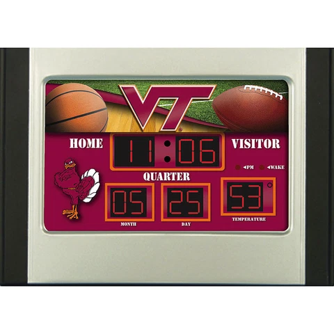 Virginia Tech University Hokies VT Scoreboard Desk Clock Free Ship Cover