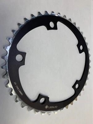 CHAINRING ORIGIN8  130MM 42T BLACK/SILVER  BCD130MM 5 BOLT - Image 1 of 2