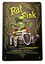 New Rat Fink Tin Metal Sign Poster Vintage Look Hot Rod Racing Man Cave Garage
