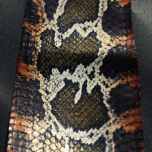 Burmese Python Print Genuine Cobra SNAKESKIN SNAKE SKIN Leather Hide Pelt Olive 