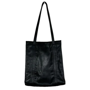Levenger leather large structured tote book shoulder straps Basic Capsule Office - Picture 1 of 12