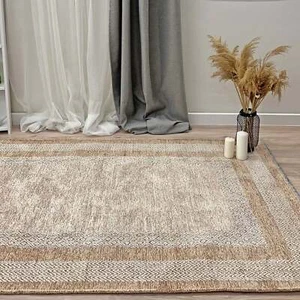 Alfa Rich Scandinavian Beige Cream Washable Area Rugs for Living Room Bedroom - Picture 1 of 12
