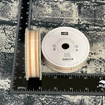 Cinta de algodón a rayas Stampin' Up TANGELO TWIST 138420 5/8" X 10 yardas 2 rollos Foto 1 de 4