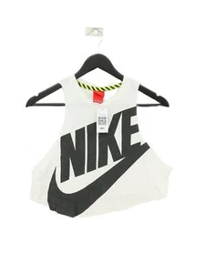 Nike Women's Top S White Graphic 100% Other Sleeveless Round Neck Basic - Picture 1 of 5