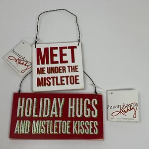 Primitives de Kathy Meet Me Under the Mistletoe, adornos de besos abrazos navideños - Imagen 1 de 5