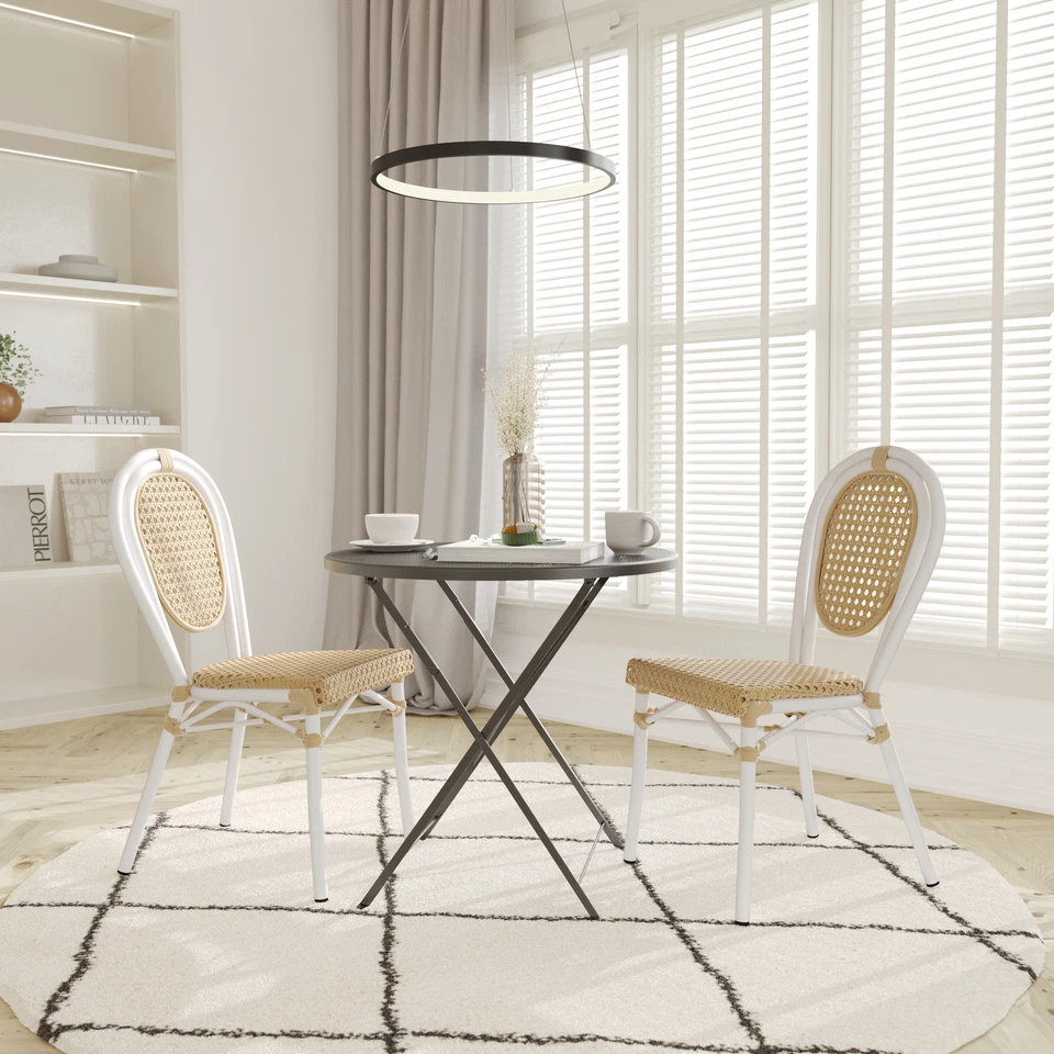 Juego de dos sillas apilables estilo bistró Thonet interior/exterior Reims con Natu... Foto 1 de 1