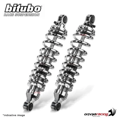 Pair of WME0 301mm Chrome Bitubo Shock Absorbers Yamaha XV1100 Virago 1988-1997 - Image 1 of 4