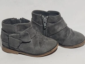 Kinder Mädchen Place grau Kunstwildleder Stiefeletten Reißverschluss Größe 7 - Bild 1 von 5