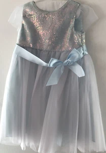 Monsoon 2-3 Years Pale Blue Sequinced Tulle Party Dress - Picture 1 of 6