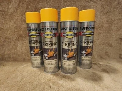 Lot of 4: Rust-Oleum Professional Stripe Inverted Striping 18oz, Yellow Paint - Image 1 of 4