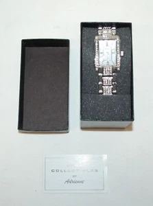 Real Collectibles by Adrienne Wrist Watch Siver Colored & Rhinestones Link band - Picture 1 of 9