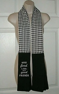 DEMDACO Boa Neck Kitchen Towel Black White Houndstooth Print Chef Accessory NWT - Picture 1 of 10
