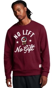 Under Armour Men's Project Rock Red One No Lift No Gift Crew Sweatshirt 2024 New - Picture 1 of 4