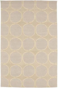Beige & Cream Abstract Design 5X8 Hand-Tufted Modern Rug Contemporary Carpet - Picture 1 of 14
