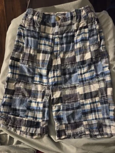 First Wave Jungen blau karierte Boardshorts Größe 14 - Bild 1 von 5