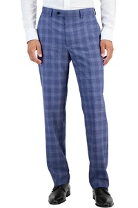 NUEVO CON ETIQUETAS Lauren Ralph Lauren Hombres Borde Madera Calce Clásico Cuadros Vestido Pantalones Azul 42 x 32 - Imagen 1 de 6