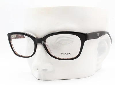 Gafas Prada VPR 20P MAS-1O1 pulidas negras con impresión múltiple 54-17-140 Foto 1 de 4