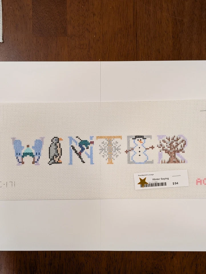 AC Designs Winter Saying from Penny Linn Designs (PLC168) Needlepoint Canvas - Image 1 of 1